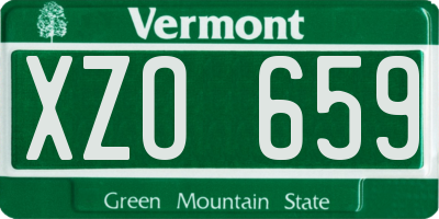 VT license plate XZO659