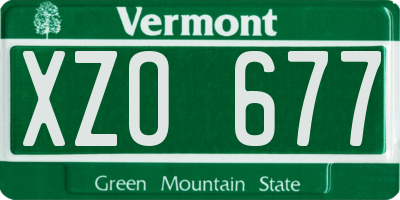 VT license plate XZO677