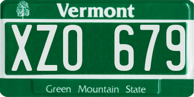 VT license plate XZO679