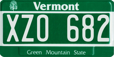VT license plate XZO682