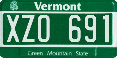VT license plate XZO691