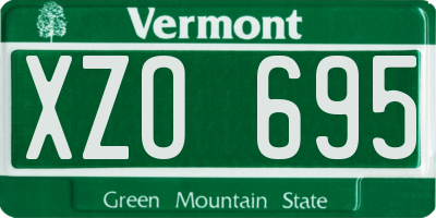 VT license plate XZO695