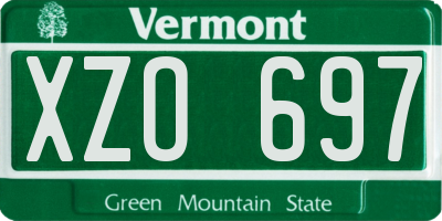 VT license plate XZO697