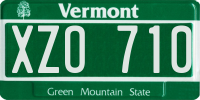 VT license plate XZO710