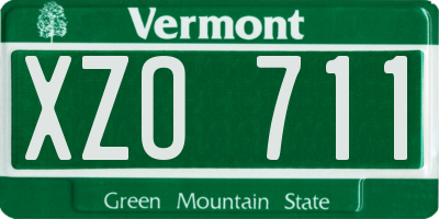 VT license plate XZO711