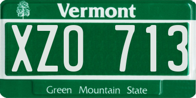 VT license plate XZO713