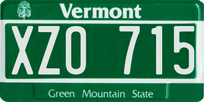VT license plate XZO715