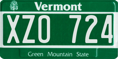 VT license plate XZO724