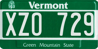 VT license plate XZO729
