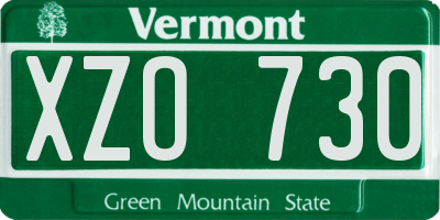 VT license plate XZO730