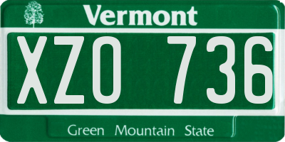 VT license plate XZO736