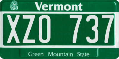 VT license plate XZO737