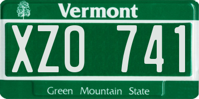 VT license plate XZO741