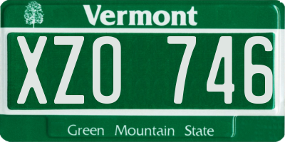 VT license plate XZO746