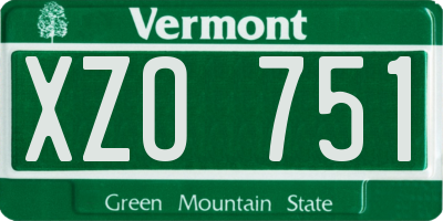VT license plate XZO751