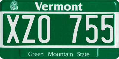 VT license plate XZO755