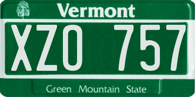 VT license plate XZO757