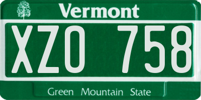 VT license plate XZO758