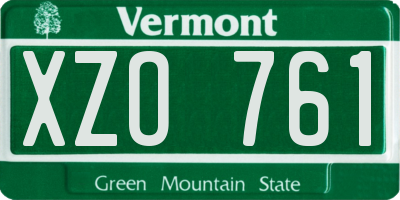 VT license plate XZO761