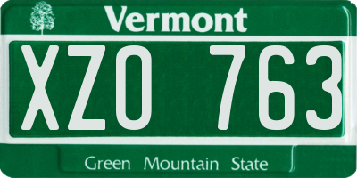 VT license plate XZO763