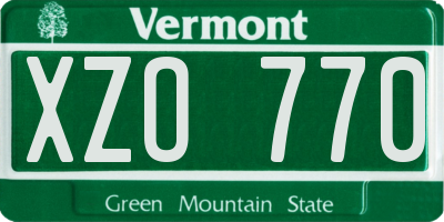 VT license plate XZO770