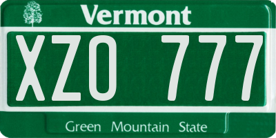 VT license plate XZO777