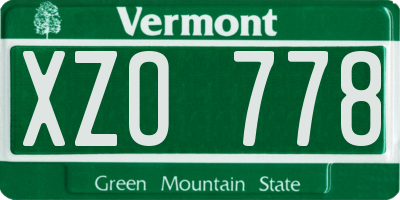 VT license plate XZO778