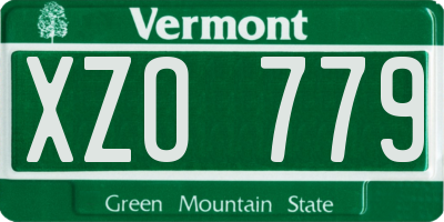 VT license plate XZO779