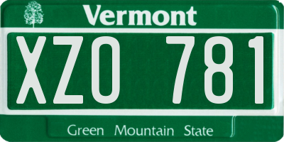VT license plate XZO781