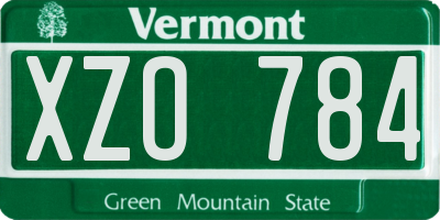 VT license plate XZO784
