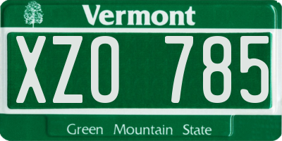 VT license plate XZO785