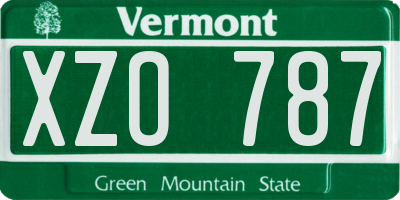 VT license plate XZO787