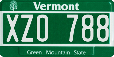 VT license plate XZO788