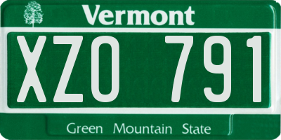 VT license plate XZO791