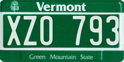 VT license plate XZO793