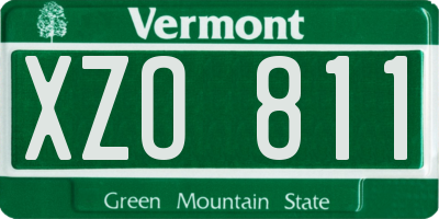 VT license plate XZO811