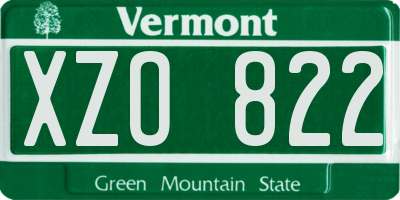 VT license plate XZO822