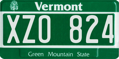 VT license plate XZO824