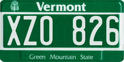 VT license plate XZO826
