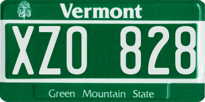 VT license plate XZO828