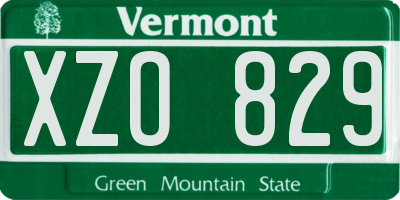 VT license plate XZO829