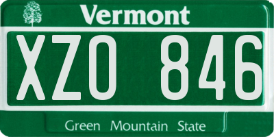 VT license plate XZO846