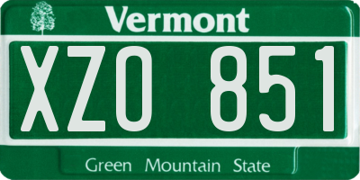 VT license plate XZO851