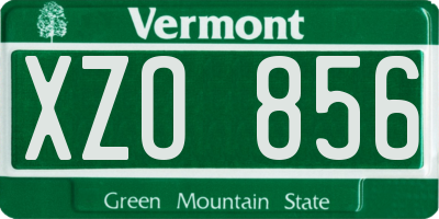 VT license plate XZO856