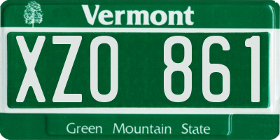 VT license plate XZO861