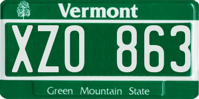 VT license plate XZO863