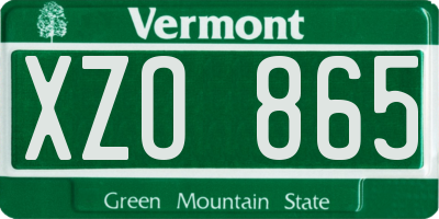 VT license plate XZO865
