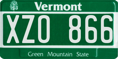 VT license plate XZO866