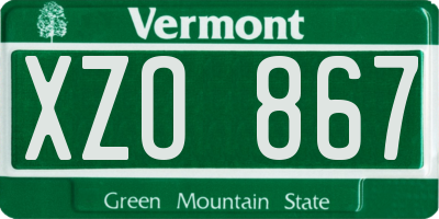 VT license plate XZO867