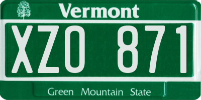 VT license plate XZO871